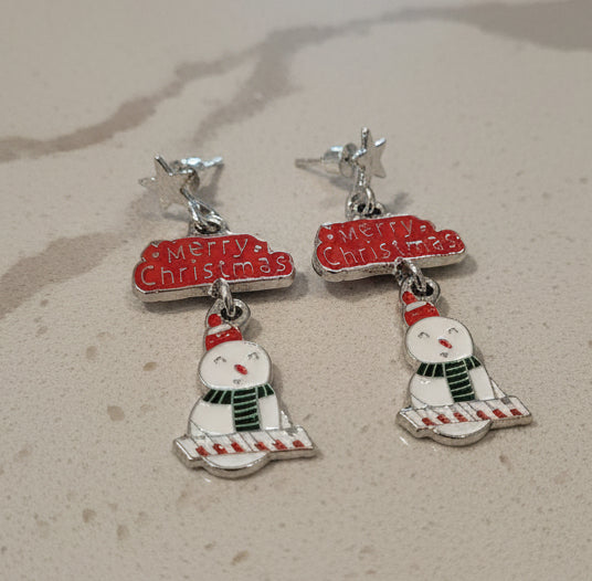 Snowman Earrings