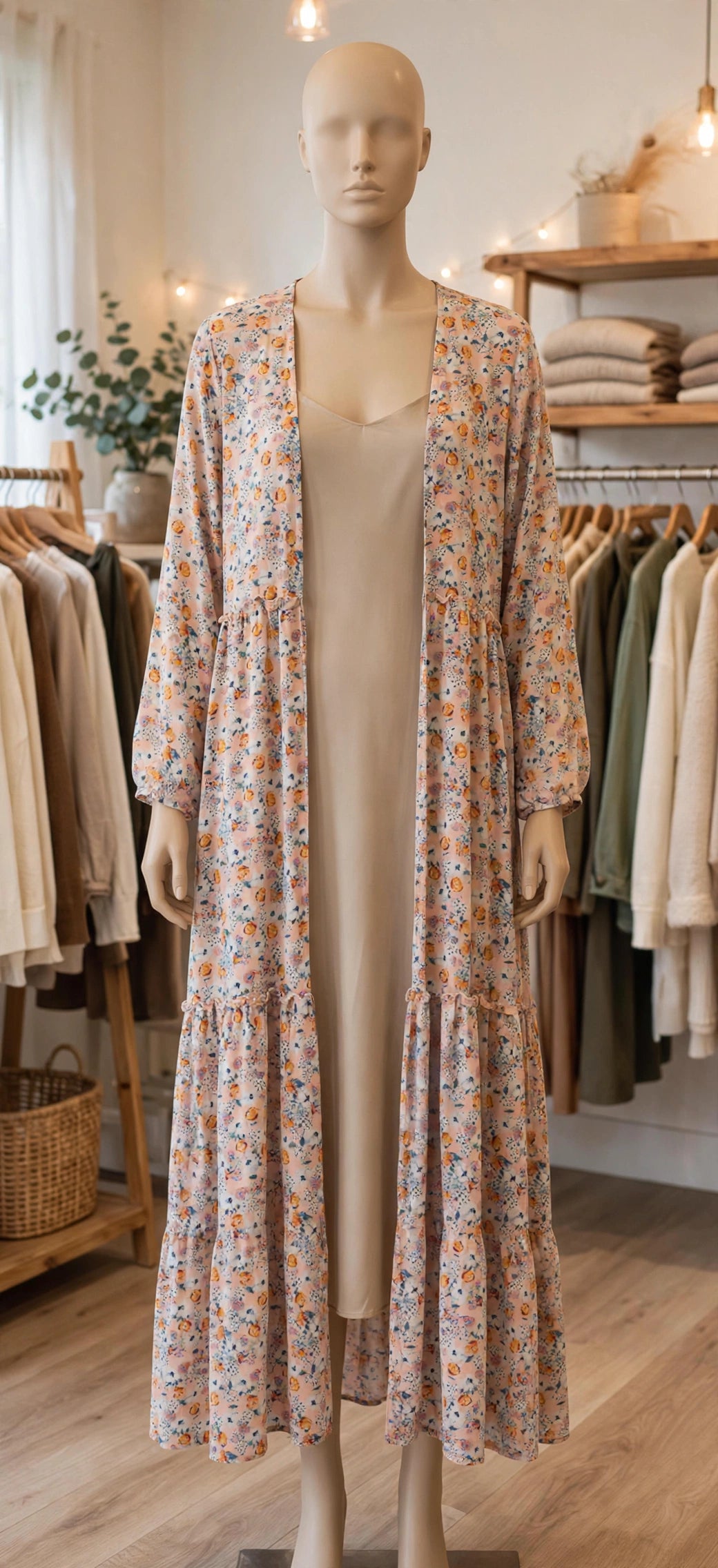 Pink Floral Duster